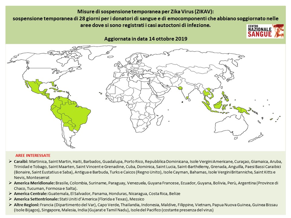 Aggiornamento Zika Virus 14 ottobre 2019 aggiornato